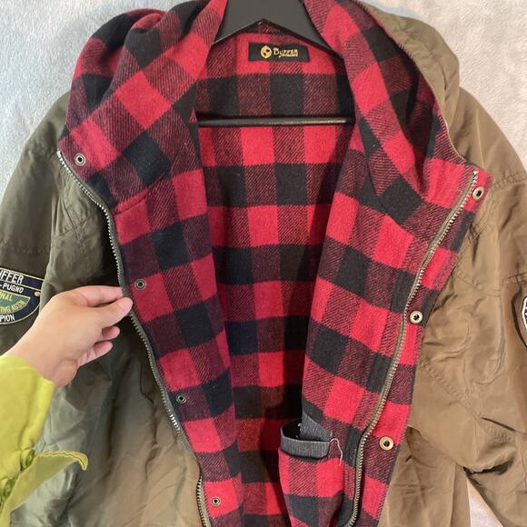 The Duffer of St George Men’s Jacket Size L Preppy Military Plaid Full Zip Coat - Picture 7 of 14